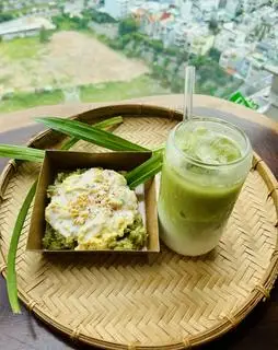 Hình ảnh Combo “trà xanh gặp sầu căng” ( Xôi Matcha sầu riêng + matcha latte )
