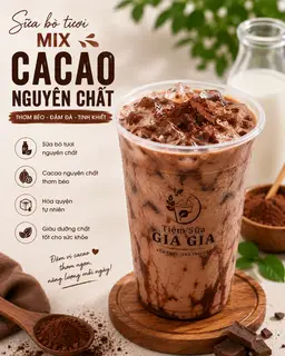Hình ảnh Sữa Bò Tươi Ca Cao 