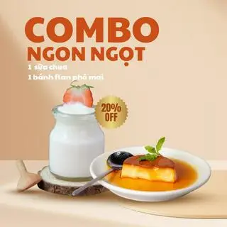 Hình ảnh Combo 1, Sữa Chua + Flan Phô Mai