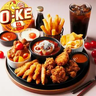 Hình ảnh COMBO MIX VỊ HÀN : 4 Miếng Gà Tự Chọn Sốt + Khoai Tây + 1 Nước