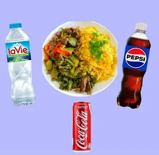 Hình ảnh Cơm chiên dưa bò - khoai lang chiên size S - kèm nước tự chọn
