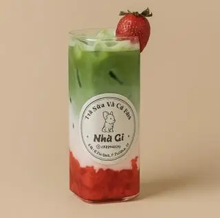 Hình ảnh Matcha latte dâu
