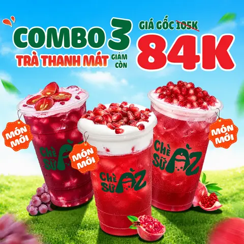 Hình ảnh COMBO 3 MÓN TRÀ MỌNG TƯƠI MÁT