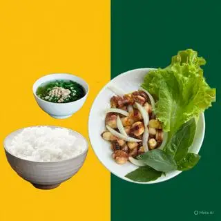 Hình ảnh Cơm râu bạch tuộc xào sate