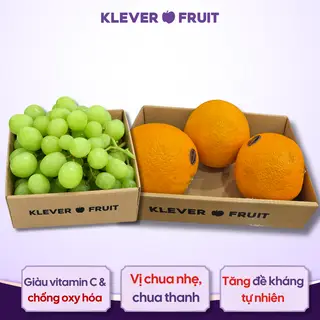 Hình ảnh Combo 500gr Nho Xanh Không Hạt Mỹ và 3 quả Cam Navel Mỹ - Klever Fruit