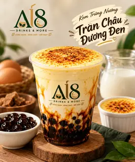 Hình ảnh Sữa Tươi Kem Trứng Nướng Trân Châu Đường Đen