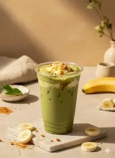 Hình ảnh Matcha pudding chuối