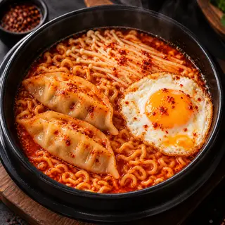 Hình ảnh Mì cay mandu + trứng