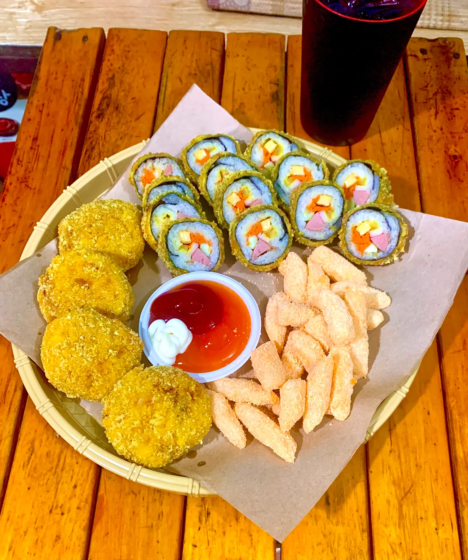 Hình ảnh Combo 1c ( Combo 1 thay tok sốt thành tok lắc, kimbap thường thành kimbap chiên)