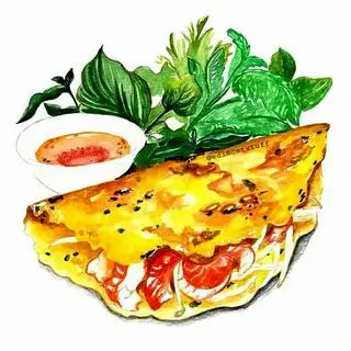 Hình ảnh Bánh xèo nhân trứng cút