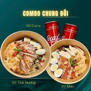 Hình ảnh Coca chung đôi: 01 xôi Thịt Nướng + 01 xôi Mặn + 02 Coca