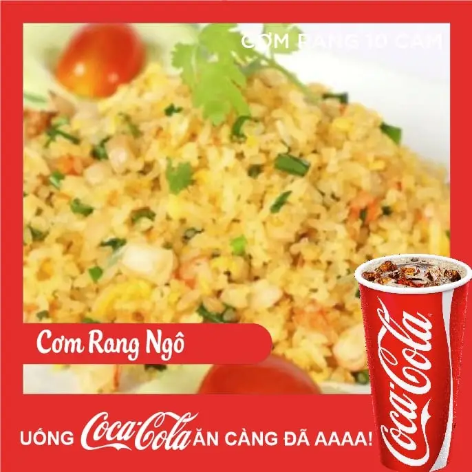 Hình ảnh cơm rang giò+coca