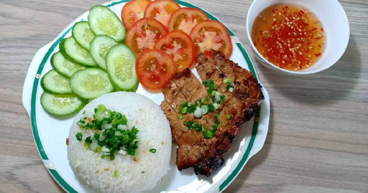 Hình ảnh Cơm sườn nướng mật ong
