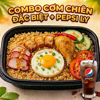 Hình ảnh combo cơm chiên đặc biệt Vạn Ngân + 1 ly nước
