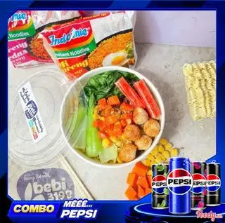 Hình ảnh Combo: Mì trộn, 2 topping tự chọn, rau + 1 Pepsi/7up