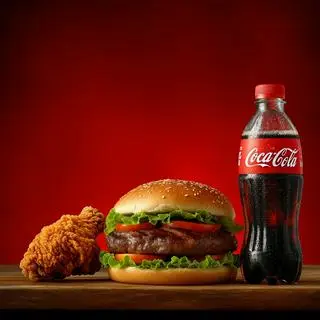 Hình ảnh combo burger - gà rán - coca