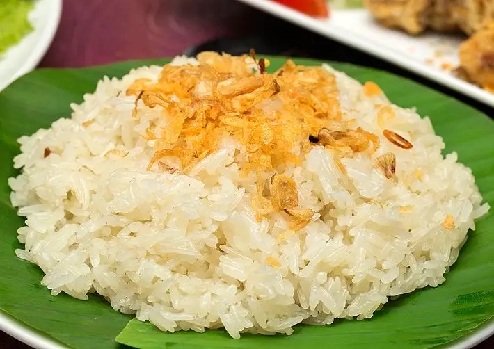 Hình ảnh xôi chà bông + hành phi
