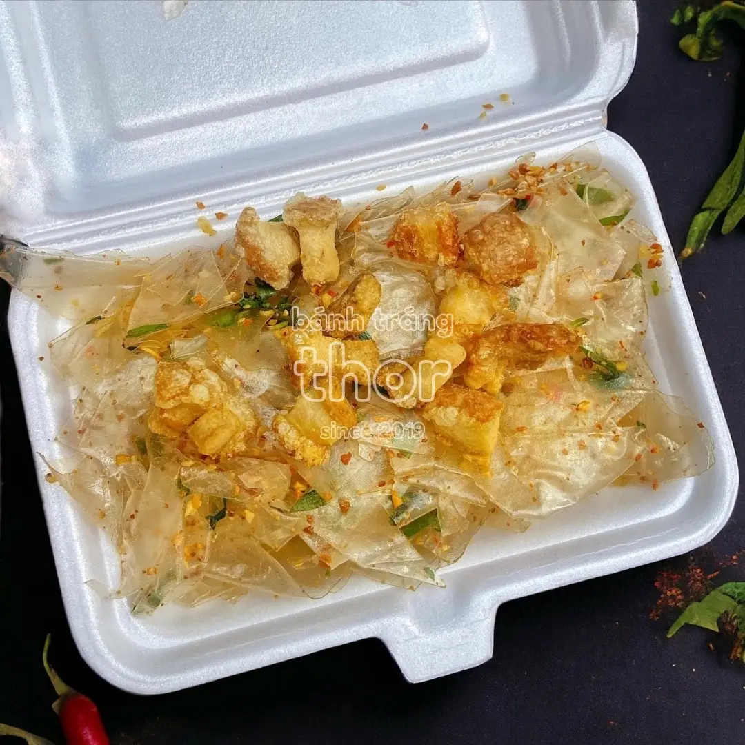 Hình ảnh Bánh tráng tóp mỡ tỏi phi