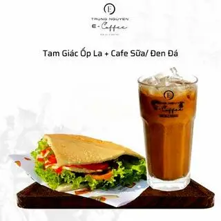 Hình ảnh Combo bánh mì tam giác ốp la - Cafe(sữa/đen đá)