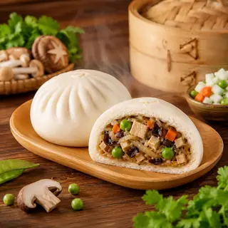 Hình ảnh Bánh Bao Chay Đặc Biệt 160G - Nhân Đầy Đặn, No Lâu