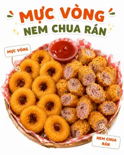 Hình ảnh Combo Mực vòng XXL & nem chua rán 
