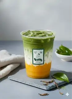 Hình ảnh Matcha latte đào