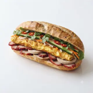 Hình ảnh Bánh Mì Thịt Chả + Trứng