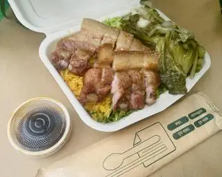 Hình ảnh cơm Ba rọi chiên mắm tỏi ( 160g ) 