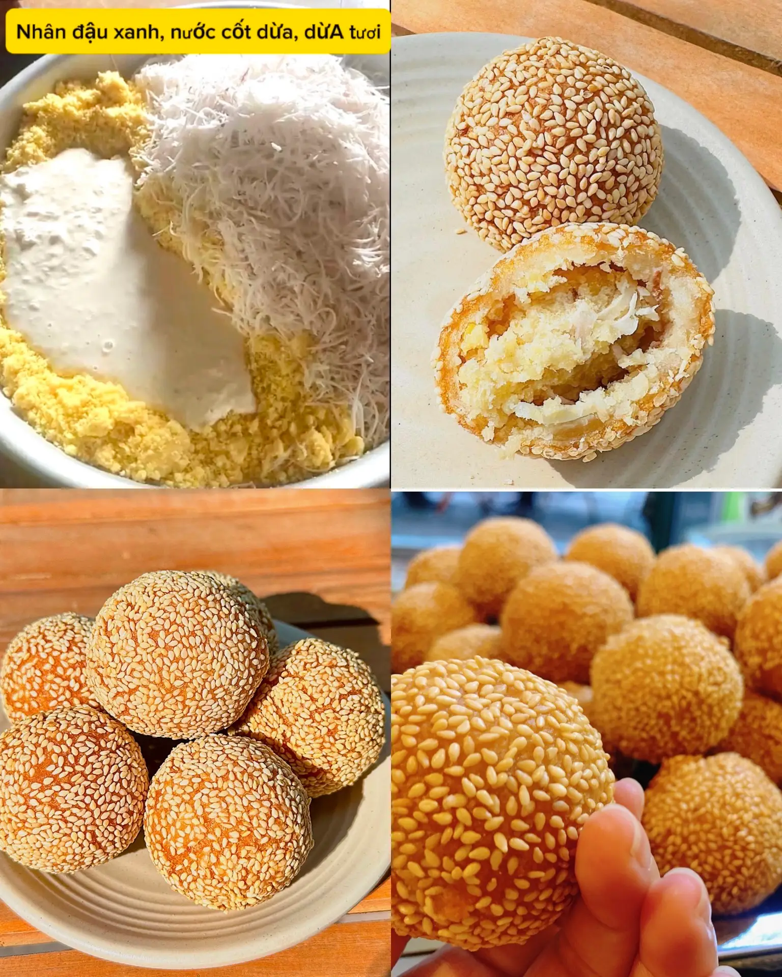 Hình ảnh Bánh rán nhân đậu xanh cốt dừa