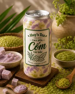 Hình ảnh Trà Sữa Cốm Khoai Môn - Chai 500ml