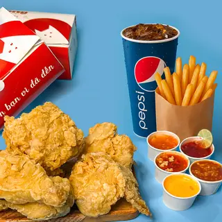 Hình ảnh Combo Lặng lẽ ( 1 Phần gà kèm sốt , 1 khoai vừa , 1 Pepsi )