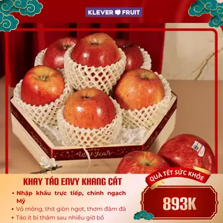 Hình ảnh [TẾT 2026] Khay Gỗ Lục Giác 6 Quả Táo Envy Mỹ – Klever Fruit