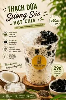 Hình ảnh thạch dừa sương sáo hạt chia ly 360ml