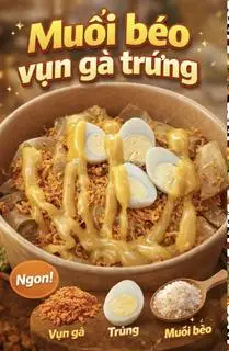 Hình ảnh Trộn ps muối béo vụn gà trứng cút