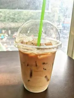 Hình ảnh cafe sữa pha máy