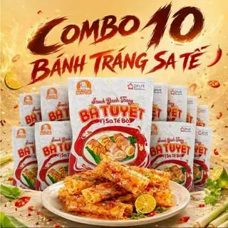 Hình ảnh 1 Gói Snack Bánh Tráng Vị Sate Bò Bà Tuyết-25g