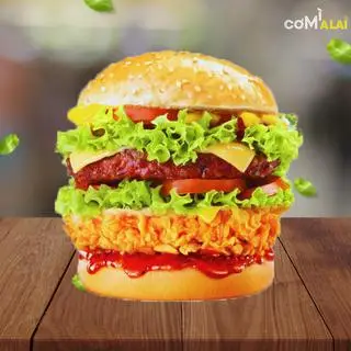 Hình ảnh Burger Tôm - Bò Cheese Sốt BBQ