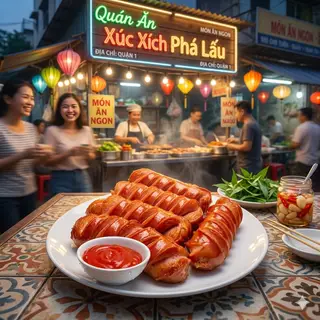 Hình ảnh Xúc Xích Đức (1 Cây) Chiên (Kèm Tương Ớt, Cà) (Áp Mã Giảm Giá Của Quán Nhé)
