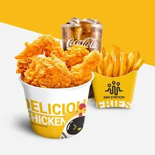 Hình ảnh Combo S2: Gà Rán Khoai Tây Kèm Nước
