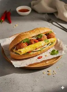 Hình ảnh Bánh mì xíu mại trứng