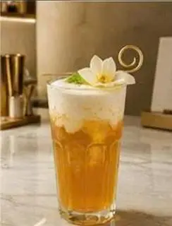 Hình ảnh Trà sen vàng macchiato