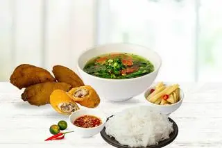 Hình ảnh Bún cá chấm cá cuộn thịt
