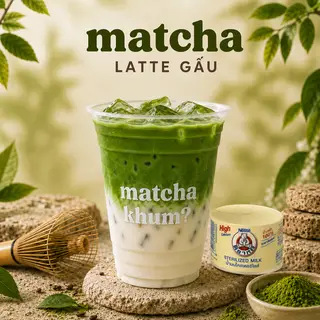 Hình ảnh Matcha sữa gấu