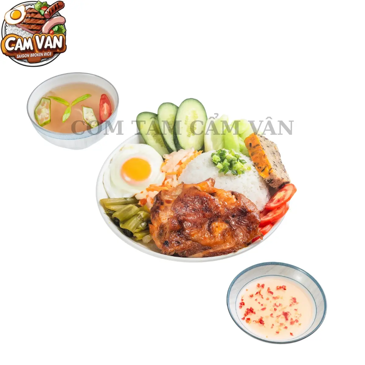 Hình ảnh Cơm Tấm Gà Nướng Chả Trứng Ốp