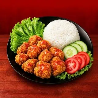 Hình ảnh Cơm gà viên sốt