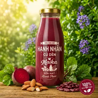 Hình ảnh Sữa đậu đỏ hạnh nhân củ dền
