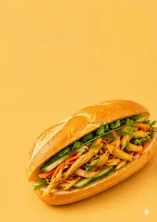 Hình ảnh Bánh mì gà xé 