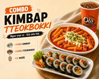 Hình ảnh Combo kimbap - tteokbokki - 1 ly trà tắc