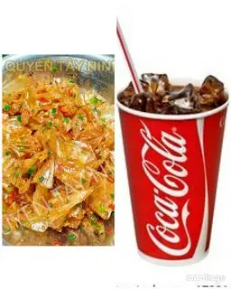Hình ảnh bánh tráng phơi sươg sa tế mỡ hành  - tặng 1 ly coca