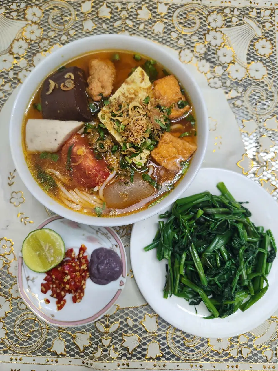 Hình ảnh Combo 2 tô Canh bún cua mọc chả Cây siêu sale 